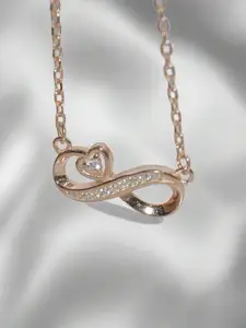 Luxevogue 925 Sterling Silver 18K Rose Gold Plated Heart Pendant Necklace