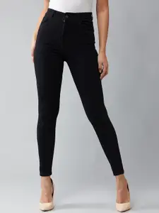 DOLCE CRUDO Women Skinny Fit High-Rise Heavy Fade Stretchable Jeans