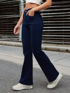 DOLCE CRUDO Women Bootcut High-Rise Stretchable Jeans