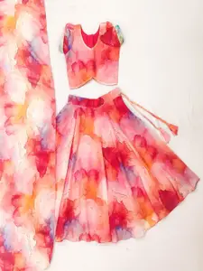 BAESD Girls Printed Ready to Wear Lehenga & Blouse With Dupatta