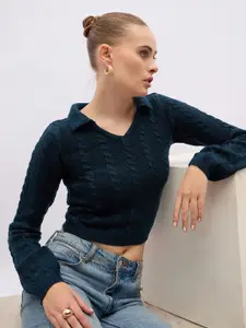 Styli Women Regular Length V Neck Collar Sweater