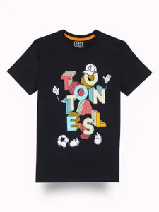 Gini and Jony Boys Typography Printed Round Neck Cotton T-shirt