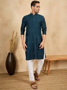 House of Pataudi Embroidered Straight Kurta