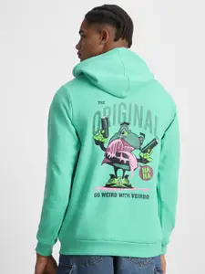 VEIRDO Men Printed Hooded Sweatshirt