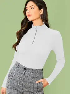 Dream Beauty Fashion Women Ribbed Round Neck  Long Sleeves Top