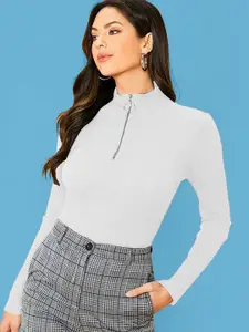 Dream Beauty Fashion Ribbed High Neck Fitted Top