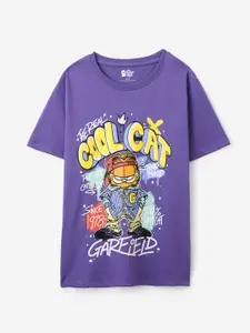 The Souled Store Boys Garfield Typography Printed Round Neck Cotton T-shirt