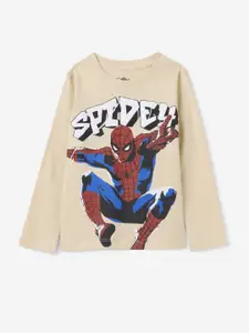 The Souled Store Boys Spider-Man Typography Printed Round Neck Cotton T-shirt