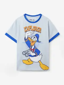 The Souled Store Boys Donald Duck Typography Printed Round Neck Cotton T-shirt