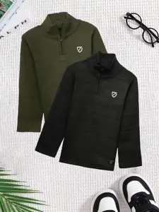 BAESD Boys Pack Of 2 High Neck Pure Cotton Sweatshirt