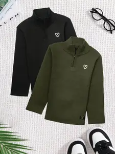 BAESD Boys Pack Of 2 High Neck Pure Cotton Sweatshirt