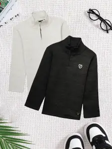 BAESD Boys Pack of 2 Mock Collar Half Zipper Sweatshirt