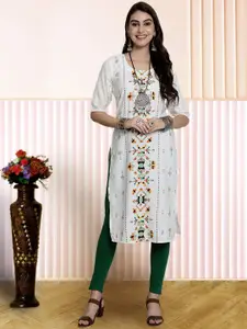 7Threads Women Ethnic Motifs Printed Floral Crepe Kurta