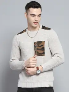 Monte Carlo Men Animal Self Design Woollen Pullover