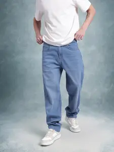 The Roadster Life Co. Men Straight Fit Mid-Rise Light Fade Stretchable Jeans