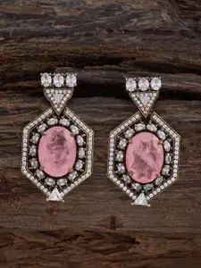 Kushal's Fashion Jewellery Ruby Rhodium Gold-Embellished Bridal Party Zircon Pendant Set