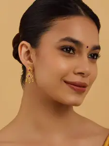 Kushal's Fashion Jewellery Embellished Bridal Contemporary Drop Earrings