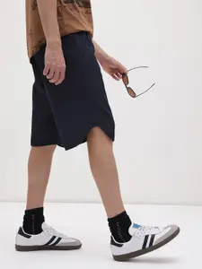 The Roadster Life Co. Men Mid-Rise Waffle Knit Pure Cotton Relaxed Fit Shorts