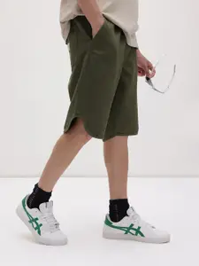 The Roadster Life Co. Men Mid-Rise Waffle Knit Pure Cotton Relaxed Fit Shorts