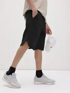 The Roadster Life Co. Men Mid-Rise Waffle Knit Pure Cotton Relaxed Fit Shorts