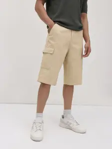 The Roadster Life Co. Men Waffle Knit Pure Cotton Baggy Fit Cargo-Style Skater Shorts