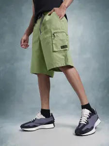 The Roadster Life Co. Men Relaxed Fit Pure Cotton Cargo Shorts with Buckle Closure