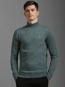Louis Philippe Men Self Design Turtle Neck  Pullover
