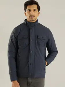 Indian Terrain Men Double Collar Solid Casual Insulator Padded Jacket