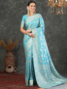 Satrani Woven Design Floral Zari Banarasi Saree