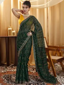 Satrani Bandhani Pure Georgette Bandhani Saree