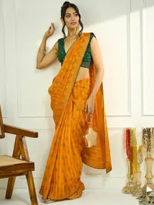 Satrani Women Pure Georgette Bandhini Saree