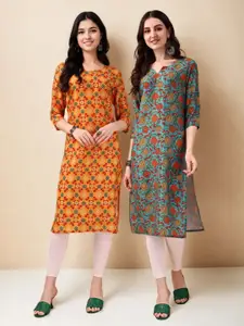 Anouk Rustic Women Pack Of 2 Printed Straight Kurta