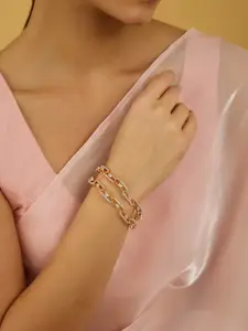 Kushal's Fashion Jewellery Women White Rhodium-Plated Bangle