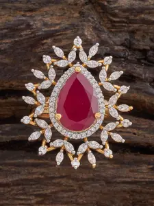 Kushal's Fashion Jewellery Embellished Bridal Gold-Plated Zircon Maang Tikka