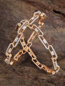 Kushal's Fashion Jewellery Rhodium-Plated Party Bangle