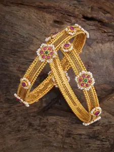 Kushal's Fashion Jewellery Women Gold-Plated Antique Bangle