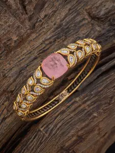 Kushal's Fashion Jewellery Embellished Bridal Victorian Plated Kundan Kada Bangle