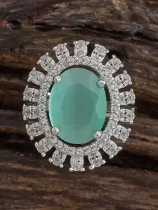 Kushal's Fashion Jewellery Gold-Plated Cubic Zirconia Embellished Bridal Finger Ring