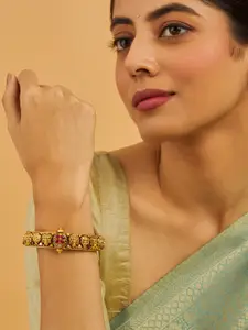 Kushal's Fashion Jewellery Embellished Bridal 92.5 Gold-Plated Bangle