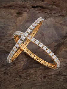 Kushal's Fashion Jewellery Women White Rhodium-Plated Bangle