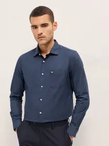 THE BEAR HOUSE Men Tailored Fit Spread Collar Geometric Printed Cotton Formal Shirt