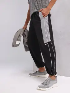 HRX by Hrithik Roshan Men Mid-Rise Colourblocked Lifestyle Track Pants with Toggle Hem