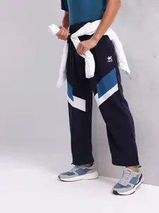 HRX by Hrithik Roshan Men  Lifestyle Mid-Rise Colorblocked Casual Track Pants with Toggle