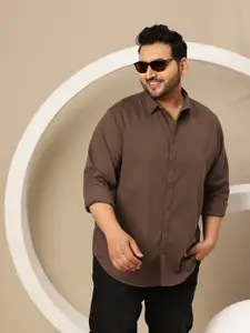 Sztori Plus size Mocha Mousse Relaxed Casual Shirt