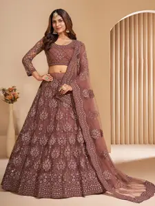 ALIZEH Brown Designer Heavy Embroidered Lehenga Choli With Dupatta