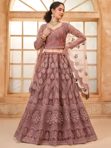 ALIZEH Brown Partywear Lehenga Choli With Dupatta