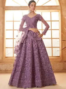 ALIZEH Violet Embroidered Lehenga Choli With Dupatta