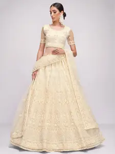 ALIZEH Off White Embroidered Lehenga Choli With Dupatta