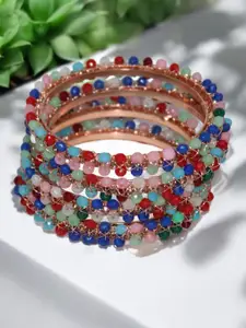 Jolly Faces Set Of 4 Beaded Bangles