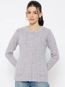 Duke Women Self Design Front-Open Sweater